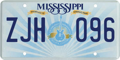 MS license plate ZJH096