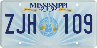 MS license plate ZJH109