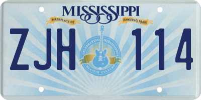 MS license plate ZJH114