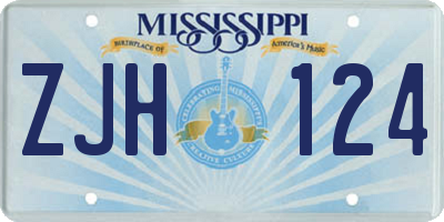 MS license plate ZJH124