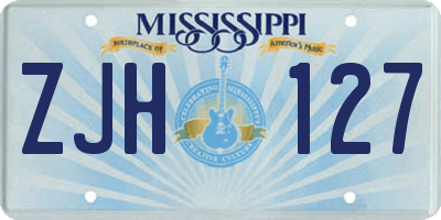 MS license plate ZJH127