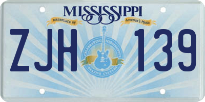 MS license plate ZJH139