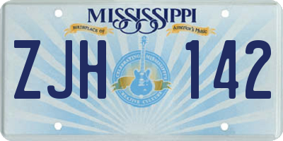 MS license plate ZJH142