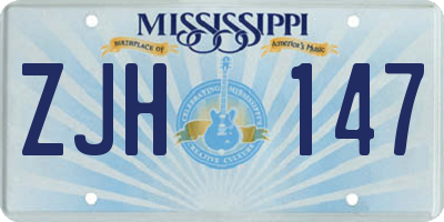 MS license plate ZJH147