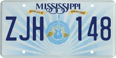 MS license plate ZJH148