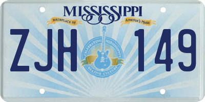 MS license plate ZJH149