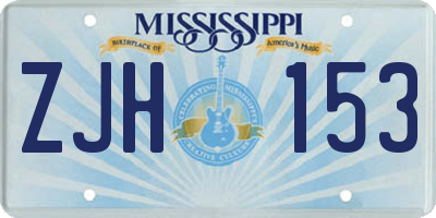 MS license plate ZJH153