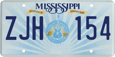 MS license plate ZJH154