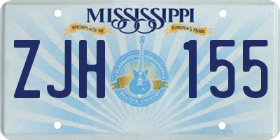 MS license plate ZJH155
