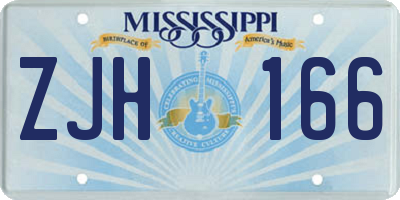 MS license plate ZJH166