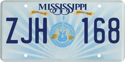 MS license plate ZJH168