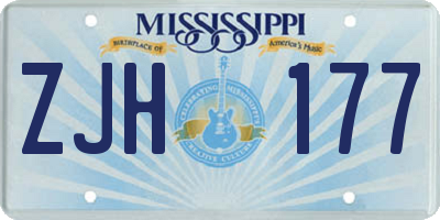MS license plate ZJH177