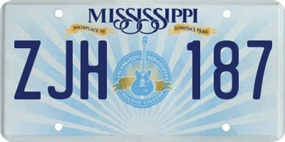 MS license plate ZJH187