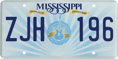 MS license plate ZJH196