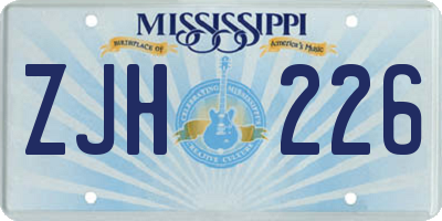 MS license plate ZJH226