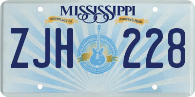 MS license plate ZJH228