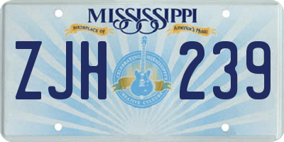 MS license plate ZJH239