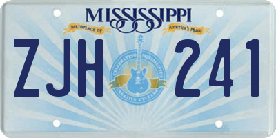 MS license plate ZJH241