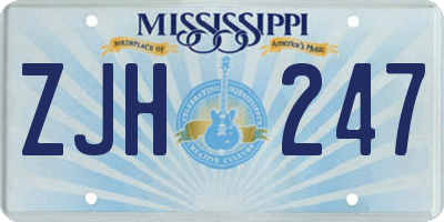 MS license plate ZJH247