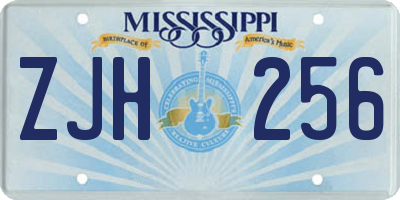 MS license plate ZJH256