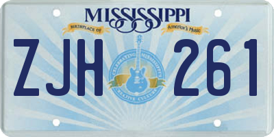 MS license plate ZJH261