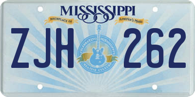 MS license plate ZJH262