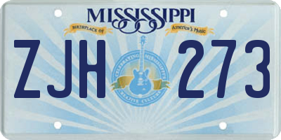 MS license plate ZJH273
