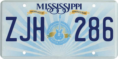 MS license plate ZJH286
