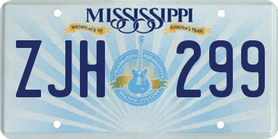 MS license plate ZJH299