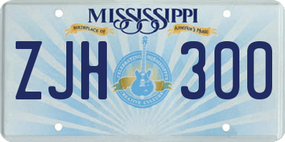 MS license plate ZJH300