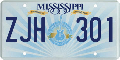 MS license plate ZJH301