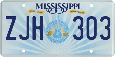 MS license plate ZJH303