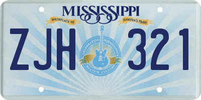 MS license plate ZJH321