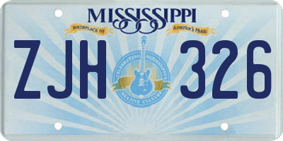 MS license plate ZJH326