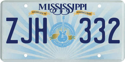 MS license plate ZJH332