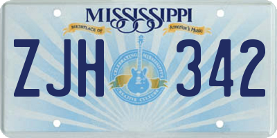 MS license plate ZJH342