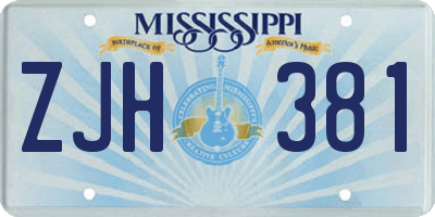 MS license plate ZJH381
