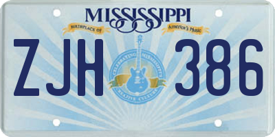 MS license plate ZJH386