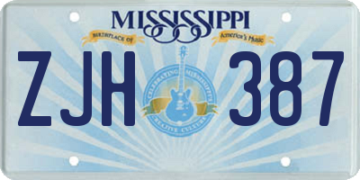 MS license plate ZJH387