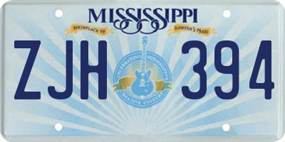 MS license plate ZJH394
