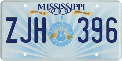 MS license plate ZJH396