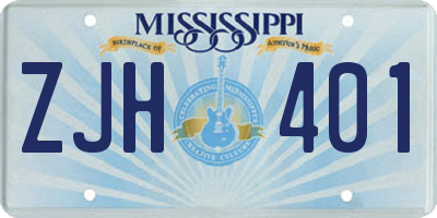 MS license plate ZJH401