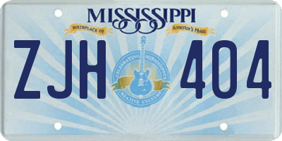 MS license plate ZJH404