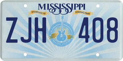 MS license plate ZJH408