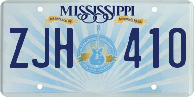MS license plate ZJH410