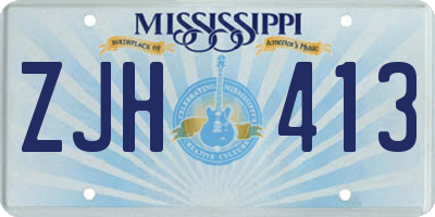 MS license plate ZJH413