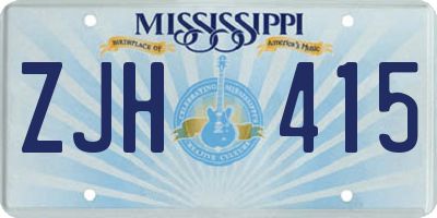 MS license plate ZJH415