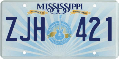 MS license plate ZJH421