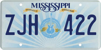 MS license plate ZJH422