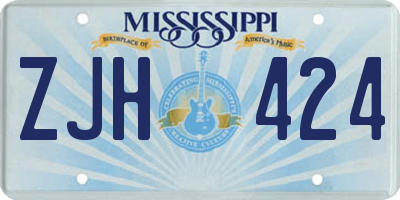 MS license plate ZJH424